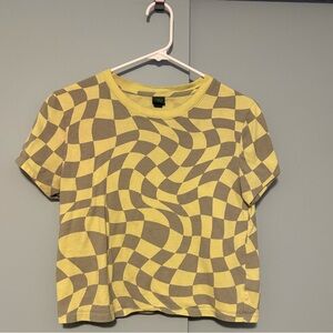 LIME GREEN & GREY WAVY CHECKERED TEE 🍋‍🟩